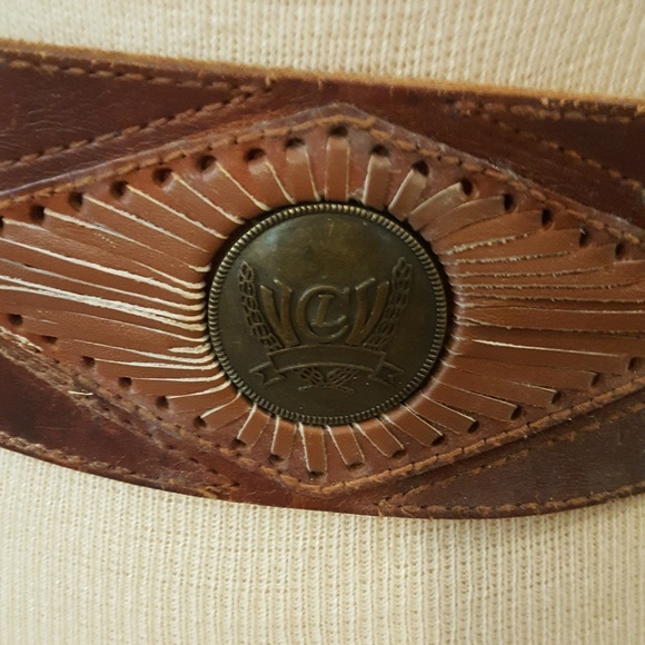 VINTAGE THRASHED SUPER WIDE BOHO LEATHER BELT▪S▪ - Picture 2 of 7